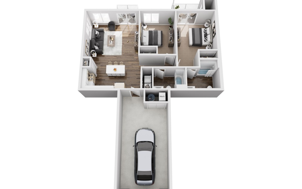 2.2.5 - 2 bedroom floorplan layout with 2 bathrooms and 1108 square feet 2.2.5 - 2 bedroom floorplan layout with 2 bathrooms and 1108 square feet